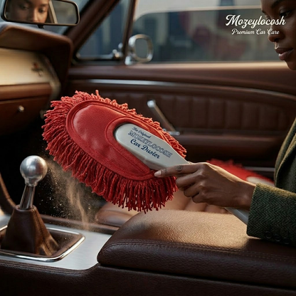 Mozeylocosh Compact Detailing Duster - Specialized for Dashboard & Console, Lint-Free & Anti-Static Interior Cleaning Tool