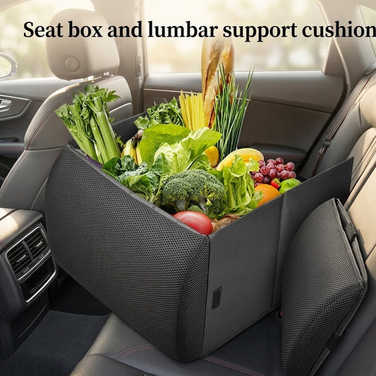 Mozeylocosh 2-in-1 Premium Car Organizer & Ergonomic Lumbar Support Cushion - The Ultimate Cabin Comfort Solution